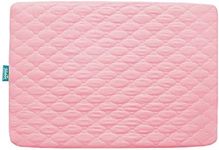 Pack and Play Mattress Protector Sheets Fitted Waterproof Pack and Play Mattress Pad Cover, Compatible with Graco Pack n Play & Dream On Me & Pamo Babe, Playpen/Playard Sheet Quilted, Pink, 39" x 27"