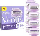 Gillette Venus ComfortGlide Breeze Razor Blades Women, Pack of 8 Razor Blade Refills, Lubrastrip with A Touch of Botanical Oils, 2 Flexible Gel Bars For A Comfortable Shave