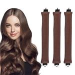 Heatless Hair Curler, Overnight Blowout, 3PCS Hair Curler No Heat for All Hair Types, Hair Curlers to Sleep In, Hair Rollers Hair Styling Tools for Long Medium Hair (Brown)