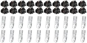 cciyu T5 17 86 206 White Halogen Light Bulb Instrument Cluster Gauge Dash Lamp 12V With Twist Lock Sockets ((Total of 40 Pcs))