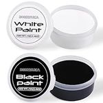 BOBISUKA Halloween Cosplay SFX Makeup Black + White Face Body Paint Special Effects Makeup Kit Dress Up Non Toxic Face Painting Kits for Adult Full Coverage Facepaint Fx Make Up