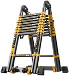 Telescoping Ladder A-Frame Extension - Folding Ladder for Outdoor Working - Home Ladders with 150Kg/330 Lb Capacity - Simple & Convenient