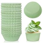 Whaline 300Pcs Sage Green Cupcake Liners Wedding Baking Cups Baby Shower Cupcake Wrappers Holders Muffin Liners for Baby Shower Bridal Shower Birthday Party Decorations