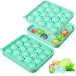 Webake 2 Pack Silicone Round Ice Cube Molds, 1.1 Inch Ice Ball Maker Easy Release Silicone Circle Ice Cube Tray Making 36PCS Sphere Ice for Chilling Cocktail Tea Coffee Green