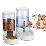 NeoStyle Automatic Dog Cat Feeder and Water Dispenser, 3.8L Large Capacity Dog Water Dispenser Dog Food Dispenser Set for Small, Medium and Large Pets (gray, food feeder+water dispenser)