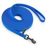 Wolfone 10ft Blue Long Leash Waterproof Training Dog Leash， Durable Easy Care Leash Fit for Recall， Swimming， Camping， Beach， Hunting， Walking