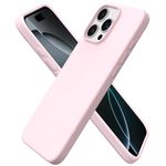 ORNARTO Compatible with iPhone 16 Pro Max Case 6.9",Liquid Silicone 3 Layers Full Covered Soft Gel Rubber Phone Case,Shockproof Protective Cover 6.9 Inch with Anti-Scratch Microfiber Lining-Chalk Pink