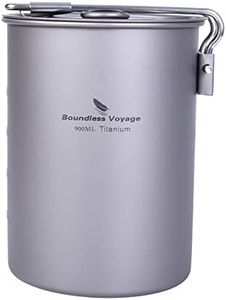 Boundless Voyage Ultralight Portable 900ml Vaso da esterno in titanio con coperchio maniglia pieghevole Camping Water Rice Food Bowl Tazza Mug Bottle
