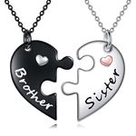 POPLYKE Heart Big Brother Little Sister Matching Outfits Sterling Silver Brother Sister Jewelry Brother Gifts from Sister daughter son