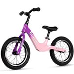 Hello-5ive 14" Kids Balance Bike for 3,4,5,6 Year Old Boys and Girls, Air Tires with Magnesium Alloy Frame, Lightweight No Pedal Toddler Training Bicycle (purple&pink)