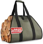 Firewood Carrier with Reinforced Handles - Water-Resistant Canvas Wood Carrier for Firewood with Touch Fastener & Heavy-Duty Waxed Fabric - Large Capacity (39.4"x18.5") for Home, Camping & Outdoor
