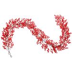 SHACOS 2Pcs/12.4 Ft Red Berry Christmas Garland, Artificial Berry Garland Winter Christmas Red Berry Garland Wreath Hanging Vine Berry Garland for Home Fireplace Christmas Holiday Indoor Outdoor Decor