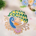 Reusable Rangoli Stencils Making Tools Kit Diwali Decoration Items for Home Decor Door Entrance DIY Rangoli Template Mats for Mandir Temple Pooja Room (12 Inch) (Style 2)