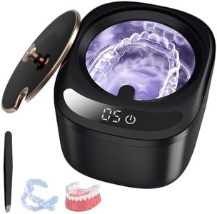Ultrasonic Retainer Cleaner,Morole 45kHz Ultrasonic invisalign Tooth Cleaner Machine with 230ml Portable UV-Light,Suitable for Aligner, Night guard, Braces, Toothbrush and More at Home or Travel Use