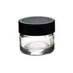 5ml Glass Concentrate Screw Top Jars | Essential Oil, Concentrate, Lip Balm or Makeup Containers | 250pc (Black Lids)