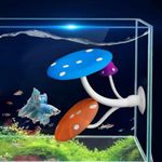 VAYINATO® 1 Pcs Glowing Effect Betta Mushroom Hammock Soft Aquarium Rest Bed Fish Breeding Playing Pad with Suction Cup Silicone Ornament Decoration by Petzlifeworld