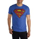 DC Comics Superman S Super Logo Men's Blue T-Shirt Tee Shirt, Large,royal Heather, Large