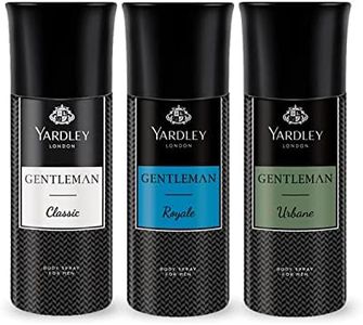Yardley London Gentleman Range Deo Body Spray Tripack (Classic + Urbane + Royale) for Men, 150ml Each (Pack of 3)