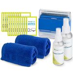 GreatShield Screen Cleaning Kit with 2 Bottle Solution (60ml and 120ml), 2 Microfiber Cloths, 20 Non-Alcohol Screen Cleaning Wipes, and Brush for Laptops, PC monitors, Smartphones, Tablets, TVs