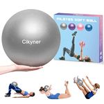 Cikyner Soft Pilates Ball, Small Exercise Ball 23-25cm Mini Gym Ball with Inflatable Straw, Suitable for Pilates, Yoga, Full body Training, Physical Therapy and Balance improving at Home, Gym & Office