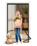 Fageny Magnetic Door Screen, Heavy Duty Fly Door Screen Mesh Curtain with Powerful Magnets, No Drilling Magnetic Curtain with Magic Tape - Keeps Bugs Out, Pet and Kid Friendly, 90 x 210 cm,Black