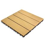 Golden Cart Deck Tiles for Floor (20 Pieces) I Wooden Flooring Deck Tiles for Outdoor Indoor I Water resistant (WPC, Teak Colour, 20 Pcs of 12" x 12" x 0.75" each, Covers 20 Sq. Ft.)