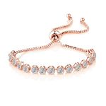 Philip Jones Rose Gold Plated Friendship Bracelet with Zircondia® Crystals