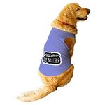 Ruse Pet Big Brother Printed Dog Round Neck Sleeveless Vest Tank T-Shirt/Tees Apparel/Clothes/Tees Gift for Dogs(Lavender/XL)