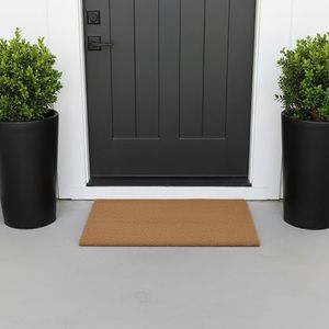 EVIDECO French Home Goods Sheltered Front Door Mat Coir Coco Fibers Rug 24x16 Natural