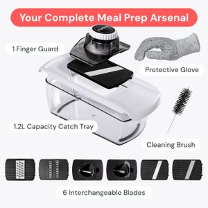 Fullstar 6-in-1 Mandoline Slicer – Adjustable Vegetable Cutter