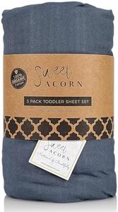 Sweet Acorn 3 Piece Toddler Bedding Sets - Organic Cotton Jersey Knit - Fits Convertible Cribs and Mattresses - 9" x 28" x 52" - Bay Blue