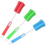 Opopark 3Pcs Sponge Bottle Brushes with Adjustable Long Handle, Soft Dishwashing Foam Cleaning Brushes for Cups Mugs Kettles Wine Glasses and Baby Bottles