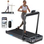 Incline Walking Pad Treadmill: [Voice Controlled] 2 in 1 Smart Treadmill with 320lbs Capacity Compatible with Wellfit Kinomap APP - 2.5HP Quiet Treadmill with Console Remote Control