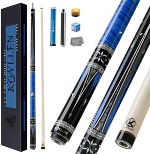 KONLLEN Pool Cue, Low Deflection with Handcrafted Inlays - Professional Billiard Cue Set Includes Extender, Towel, Tips, Chalk, Weight Screw, 12.5mm Tip, 3/8×8 Stainless Joint