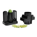 We Can Source It Ltd - Black Plastic Lemon/Lime Wedger Lemon Slicer Fruit Cutter with Stainless Steel Blades - Ideal for Bars, Pubs, Home Kitchens