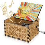 Multicolor You are My Sunshine Tune Wood Music Boxes Vintage Laser Engraved Vintage Hand Crank Color Musical Box Wooden Musical Box Gifts for Daughter Son Kids Wife Girlfriend on Birthday/Christmas