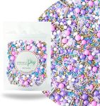 Unicorn Sprinkle Mix| Made In USA By Sprinkle Pop| Pastel Pink Purple Blue White Sprinkles with Unicorn Wafer Paper and Gold Dragees For Decorating Princess Birthday Cakes Cupcakes Donuts Cookies, 2oz