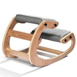 Kneeling Chair Ergonomic Posture Chair, Wood Adjustable Rocking Knee with Soft Padding, Natural Relief for Neck or Back Pain for Home Office, Max Load 300 lb