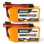 CNHL 850mAh 4S Lipo Battery 14.8V 70C with XT30 Plug for RC Mini Quadcopter Airplane, RC FPV Helicopter Racing Drone Model Hobby DIY Parts(2 Packs)