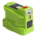 BTRUI for Ryobi Powered Inverter Generator 150 Watt for Ryobi 18V Battery, to 110v/120v AC output, Portable Power Source USB Charger Adapter, for Ryobi Power Station with LED Light