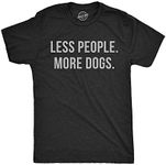 Mens Less People More Dogs Tshirt Funny Pet Puppy Lover Tee for Guys Mens Funny T Shirts Introvert T Shirt for Men Funny Dog T Shirt Novelty Tees for Men Black M