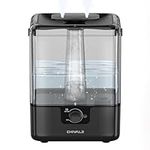 CHIVALZ Humidifiers for Bedroom, 6L Cool Mist Humidifiers for Baby Nursery, 26dB Quiet, 50H Runtime, Top Fill Humidifier for Large Room, Home, Plants, Nightlight, Oil Diffuser 1 Pack