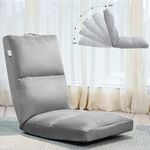 MY ARMOR Reclining Floor Chair for Living Room|Meditation Chair|Adjustable Back Rest with 5 Position Lock-in|Provide Back Support & Align Posture While Sitting on Floor for Yoga/Pooja- Grey Colour