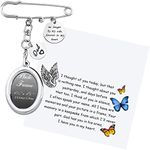 LQRI Wedding Bouquet Photo Charm Memorial Safety Pin Brooch No Longer by My Side Forever in My Heart Walk Down The Aisle Bridal Charm in Memory of Dad Sympathy Gift (dad)