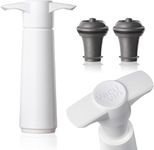 Vacu Vin Wine Saver Gift Set - White | 1 x Vacuum Pump + 2 x Vacuum Wine Stopper