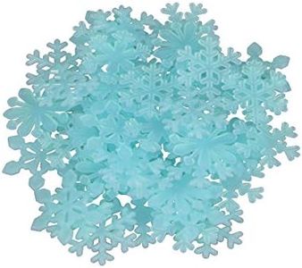 Tinksky Stickers Lumineux Fluorescent Flocon de Neige Stickers Noel Bleu 50 Pièces