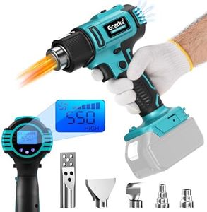 Ecarke Pistolet à air chaud sans fil pour Makita 18 V, 350 W, 50 à 550 °C, température réglable avec écran LCD et 5 buses pour rétrécir, chauffer, souder (sans batterie)