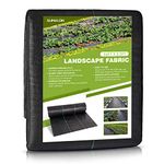 33ft X 3.3ft Landscape Fabric, 4.6OZ Heavy Duty Weed Barrier Fabric, Water Permeable Ground Cover for Organic Vegetable Gardens, Greenhouse, Yard