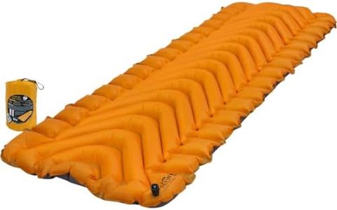 Klymit Insulated Static V Lite Inflatable Sleeping Pad for Camping, Lightweight Hiking and Backpacking Air Bed for Cold Weather, 2.5 Inch Thick, Orange