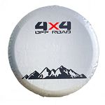 Silver White Spare Tire Cover for Toyota RAV4, Jeep, Hummer H3, Ford Bronco SUVs, Waterproof Spare Wheel Cover Protector, Tire Storage Bag Protector (L: 265/70R16, 275/70R15)